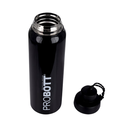 Probott Sippy 750 ml Stainless Steel Water Bottles, Vacuum Insulated Flask Bottles, Black | Hot and Cold | Easy to Carry | Leak Proof