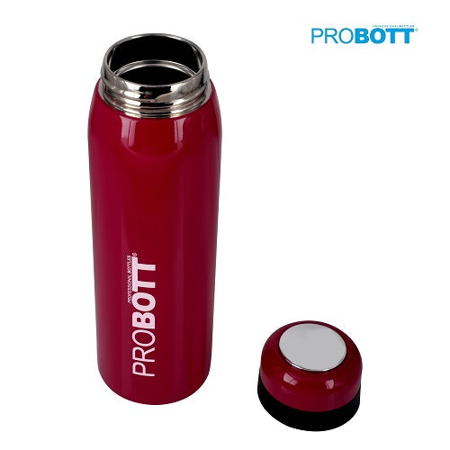 Probott Drops Water Bottle, Stainless Steel Water Bottles, Vacuum Insulated Flask Bottles, 500 ml, Red