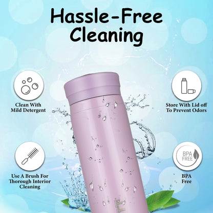 Probott Wow 240ml Stainless Steel Vacuum Insulated Flask for Kids | Perfect Water Bottle for Baby, Purple | Easy to Open & Carry