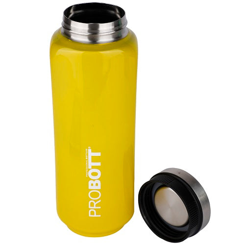 Probott Sliced 500ml Thermoses Vacuum Insulated Flask Bottle, Stainless Steel Water Bottles, Yellow