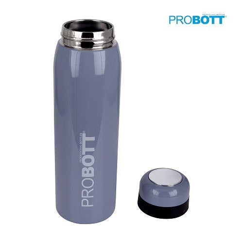 Probott Drops Water Bottle, Stainless Steel Water Bottles, Vacuum Insulated Flask Bottles, 500 ml, Grey