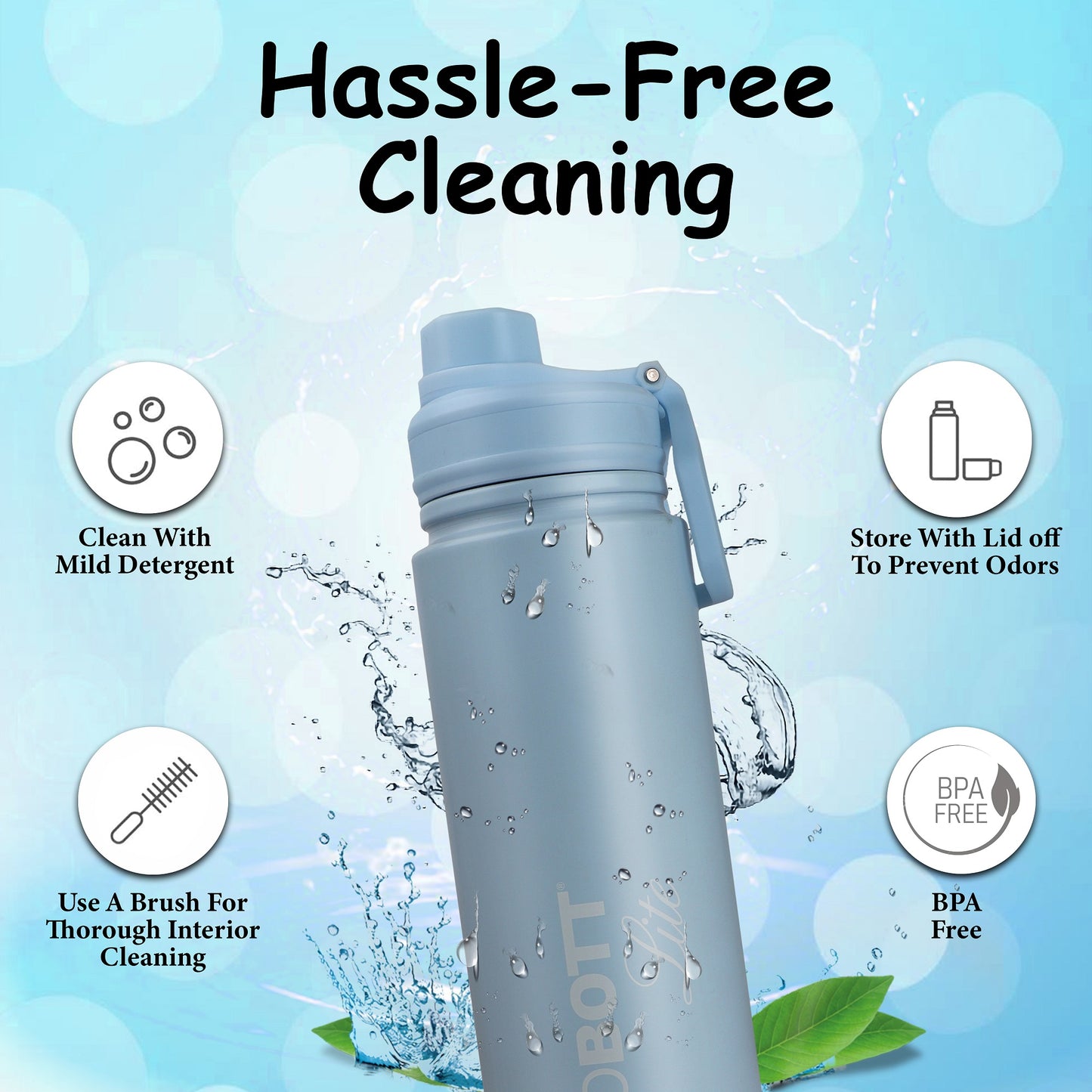 PROBOTT LITE Magic 700ml Single Wall Stainless Steel Water Bottle Without Vacuum Tech, Sky Blue