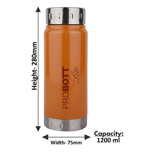 PROBOTT LITE Freeze Single Walled Stainless Steel Water Bottle 1200ml -Orange PL 1200-01