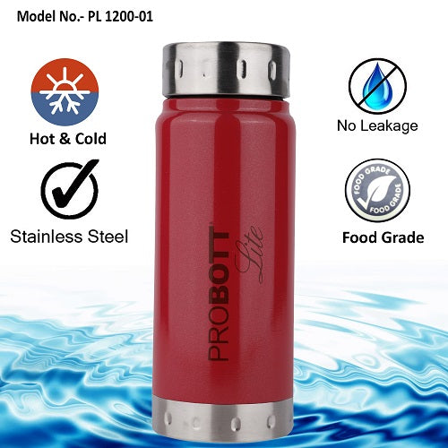 PROBOTT LITE Freeze Single Walled Stainless Steel Water Bottle 1200ml -Pink PL 1200-01