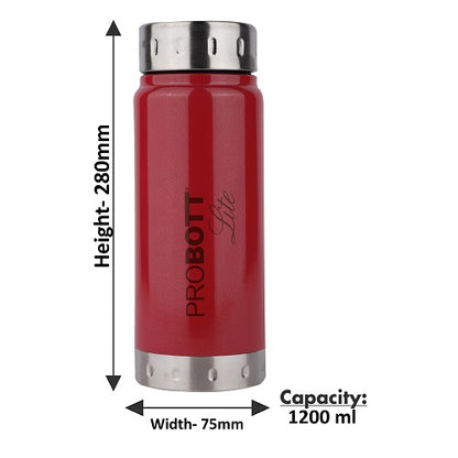 PROBOTT LITE Freeze Single Walled Stainless Steel Water Bottle 1200ml -Pink PL 1200-01