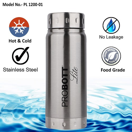 PROBOTT LITE Freeze Single Walled Stainless Steel Water Bottle 1200ml -Silver PL 1200-01