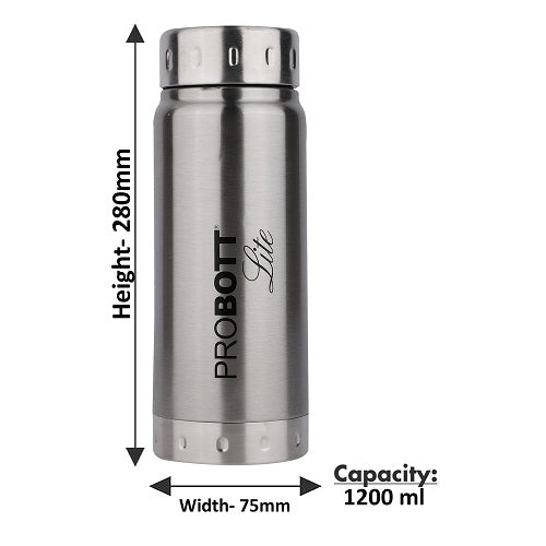 PROBOTT LITE Freeze Single Walled Stainless Steel Water Bottle 1200ml -Silver PL 1200-01