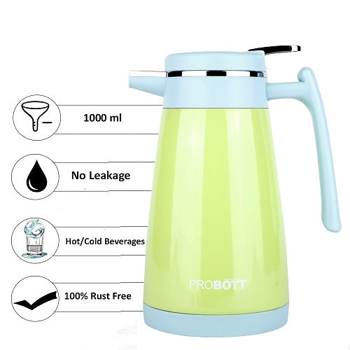 PROBOTT Thermosteel Mocha Tea Coffee Pot 1000ml - Green PB 1000-88