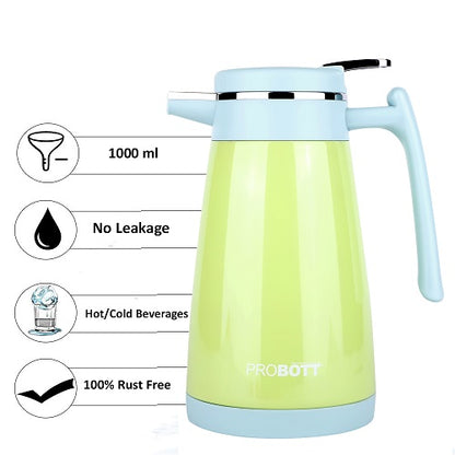 PROBOTT Thermosteel Mocha Tea Coffee Pot 1000ml - Green PB 1000-88