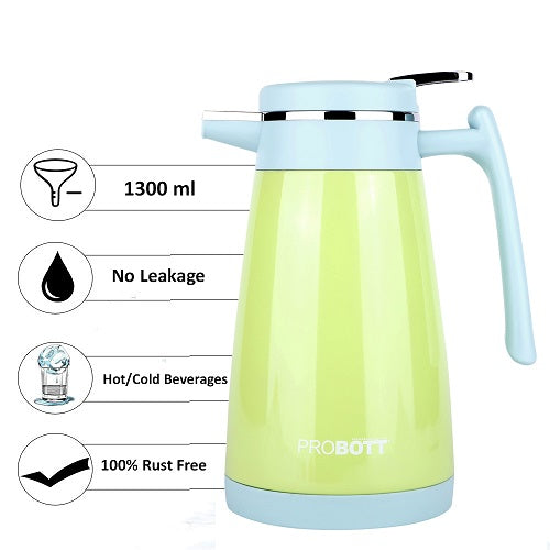 PROBOTT Thermosteel Mocha Tea Coffee Pot 1300ml -Green PB 1300-88