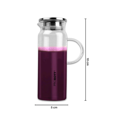 PROBOTT Vetroware Glass Water Jug with Lid Pitcher for Dining Table 1500 ml PV Spark Glass Jug