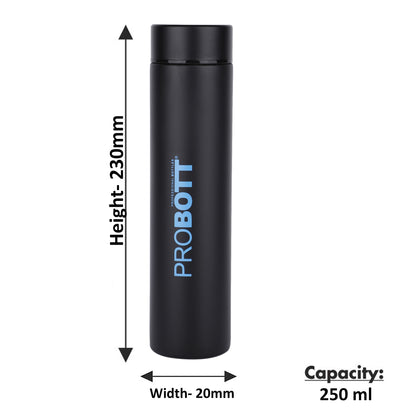 PROBOTT Compact 250ml Thermosteel Vacuum Flask, Stainless Steel Water Bottle - Blue