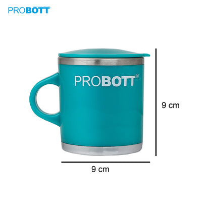 PROBOTT Costa Stainless Steel Mug/Cup with Lid, Stylish Cup Ideal for Hot & Cold Coffee, Tea – Green