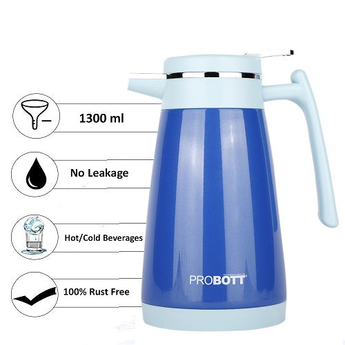 PROBOTT Thermosteel Mocha Tea Coffee Pot 1300ml -Blue PB 1300-88