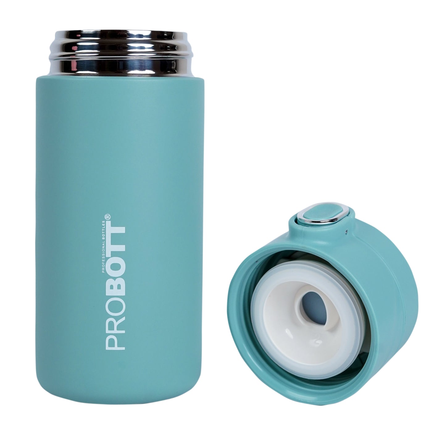 Probott Pride 300ml Thermosteel Hot & Cold Insulated Stainless Steel Travel Flask, Green | Spill Proof | Coffee Tea Mug | Juice Mug | Easy Grip Easy to Carry