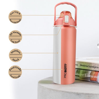 Probott Mount Stainless Steel Hot and Cold 1500ml Water Bottle, Vacuum Insulated Flask Bottle, Orange