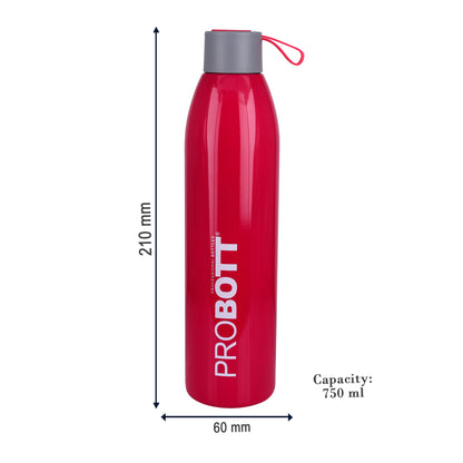 Probott Vogue 750ml Thermoses Vacuum Insulated Flask Screw Cap Stainless Steel Water Bottles, Pink