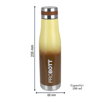 Probott Companion 500ml Stainless Steel Water Bottles, Thermoses Vacuum Insulated Flask, Brown