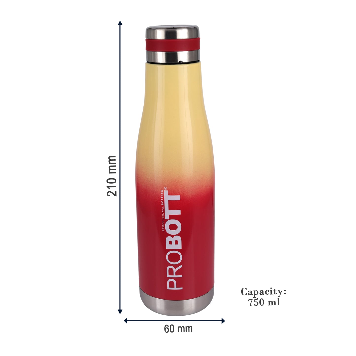 Probott Companion 750ml Stainless Steel Water Bottles, Thermoses Vacuum Insulated Flask, Red