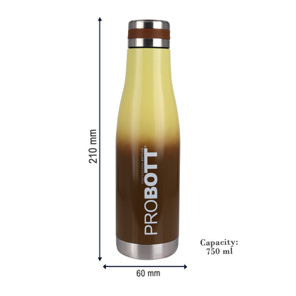 Probott Companion 750ml Stainless Steel Water Bottles, Thermoses Vacuum Insulated Flask, Brown