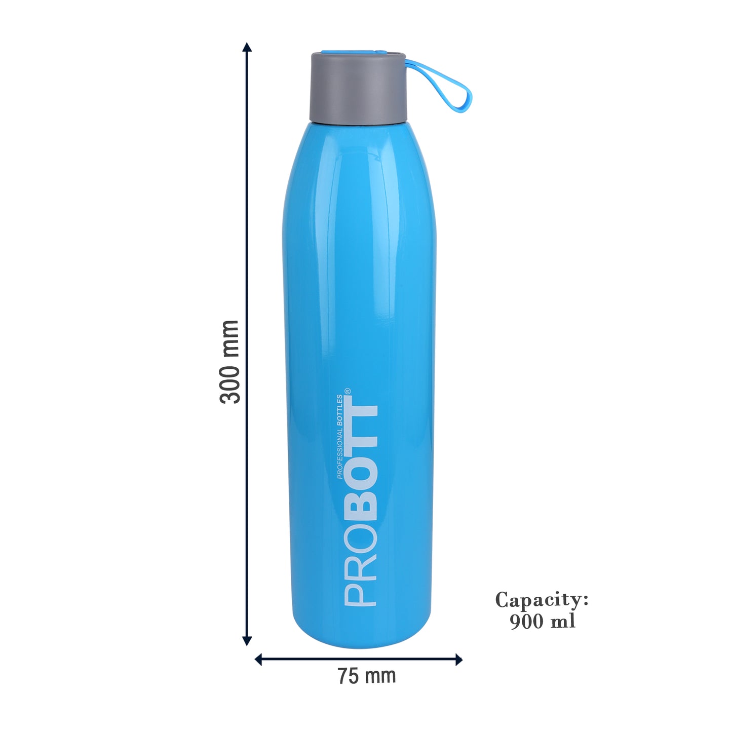 Probott Vogue 900ml Thermoses Vacuum Insulated Flask Screw Cap Stainless Steel Water Bottles, Blue