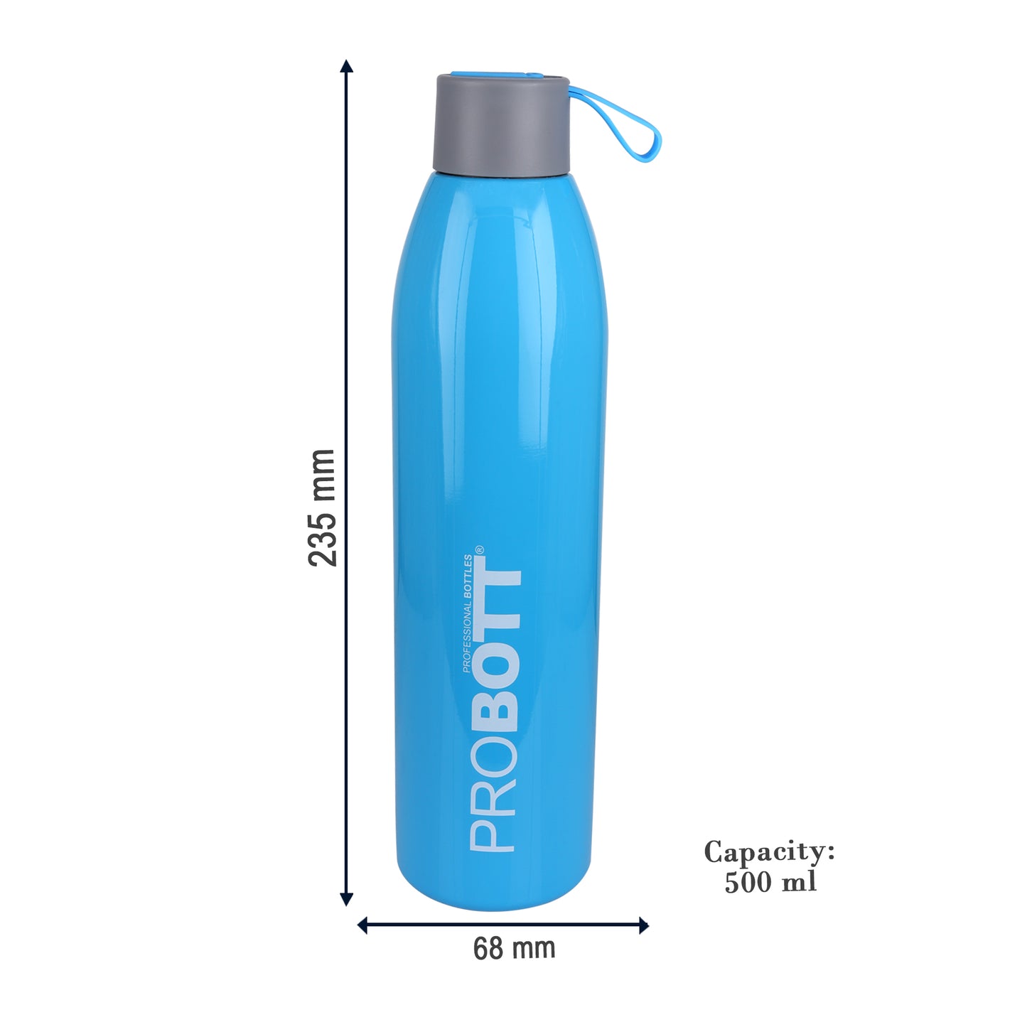 Probott Vogue 500ml Thermoses Vacuum Insulated Flask Screw Cap Stainless Steel Water Bottles, Blue