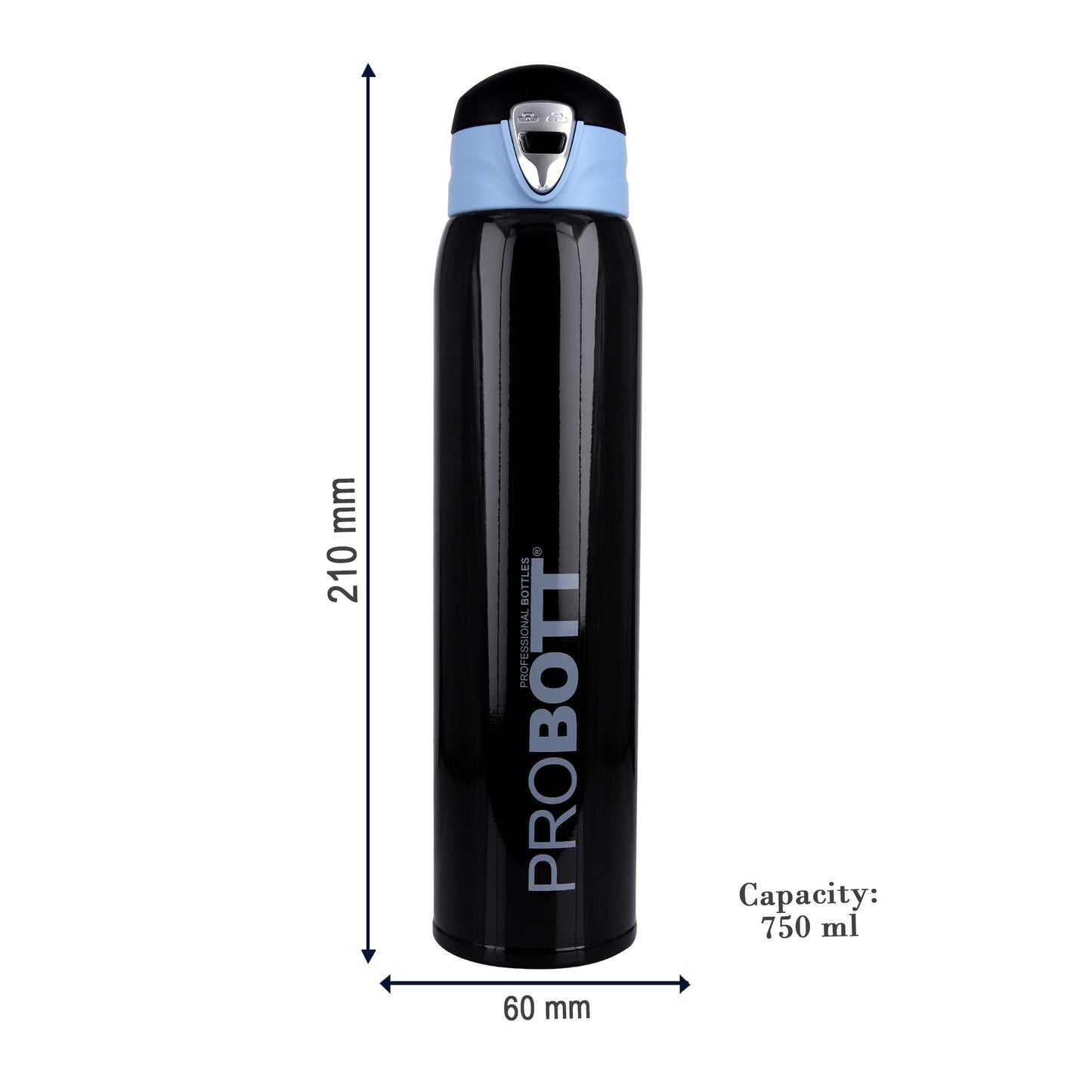 Probott Swift 750ml Thermoses Vacuum Insulated Flask Bottle, Stainless Steel Water Bottles, Dark Brown | Wide Mouth | Flip Top Cap | Hot and Cold | Leak Proof