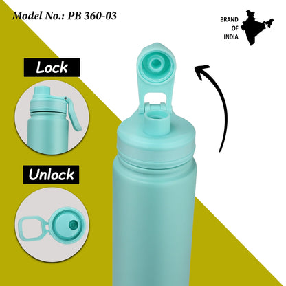 Probott Class 360ml Thermoses Vacuum Insulated Flask Bottle for 3-5 Yrs Kids, Stainless Steel Water Bottles, Greenish Blue