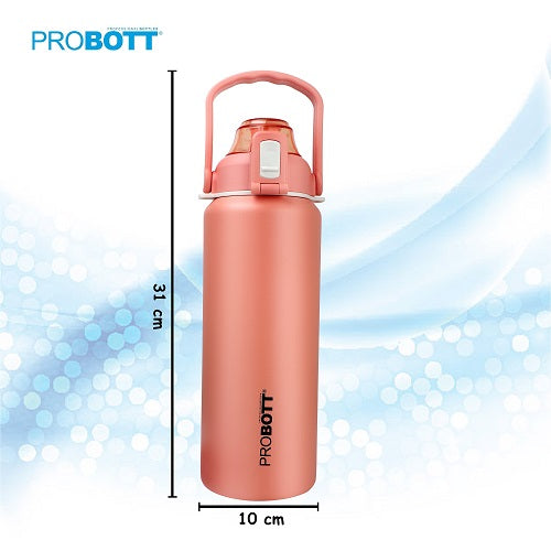 Probott Mount Stainless Steel Hot and Cold 1500ml Water Bottle, Vacuum Insulated Flask Bottle, Orange