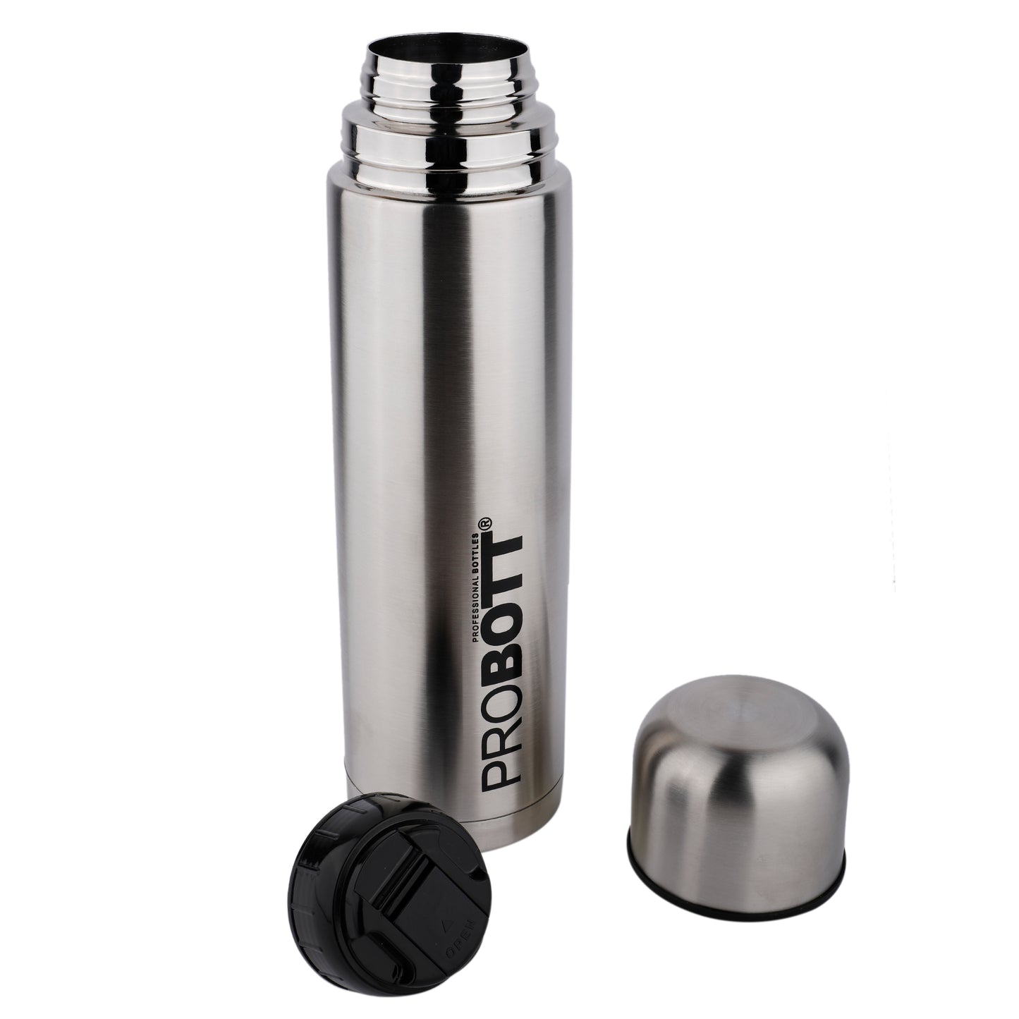 Probott Old Edition Water Bottle, Stainless Steel Water Bottles, Vacuum Insulated Flask Bottles, 750 ml, Silver | Hot and Cold | Easy to Carry | Rust & Leak Proof | Tea | Coffee | Office| Gym | Travel