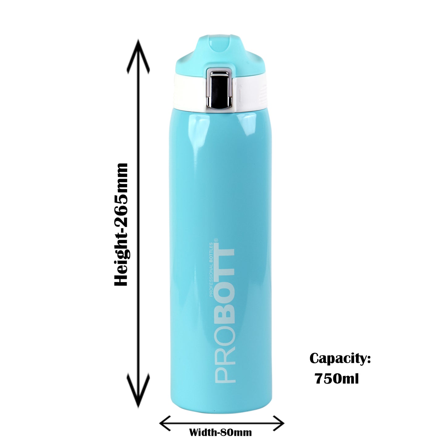 Probott Icon 750ml Stainless Steel Hot and Cold Water Bottle, Vacuum Insulated Flask Sipper Bottle, Blue