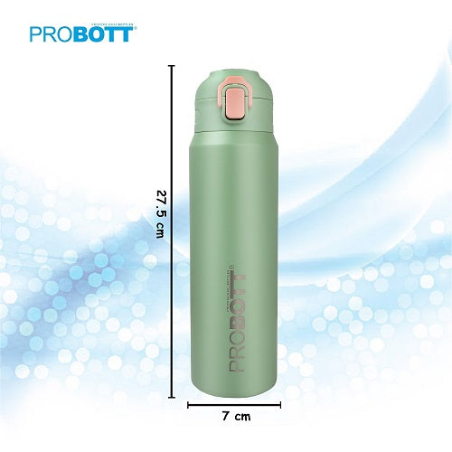 Probott Trek 800ml Thermoses Vacuum Insulated Flask Sipper Bottle, Stainless Steel Water Bottles, Green