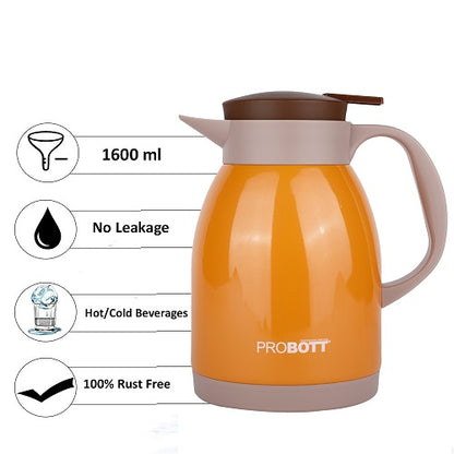 PROBOTT Thermosteel Espresso Tea Coffee Pot 1600ml -Orange PB 1600-77