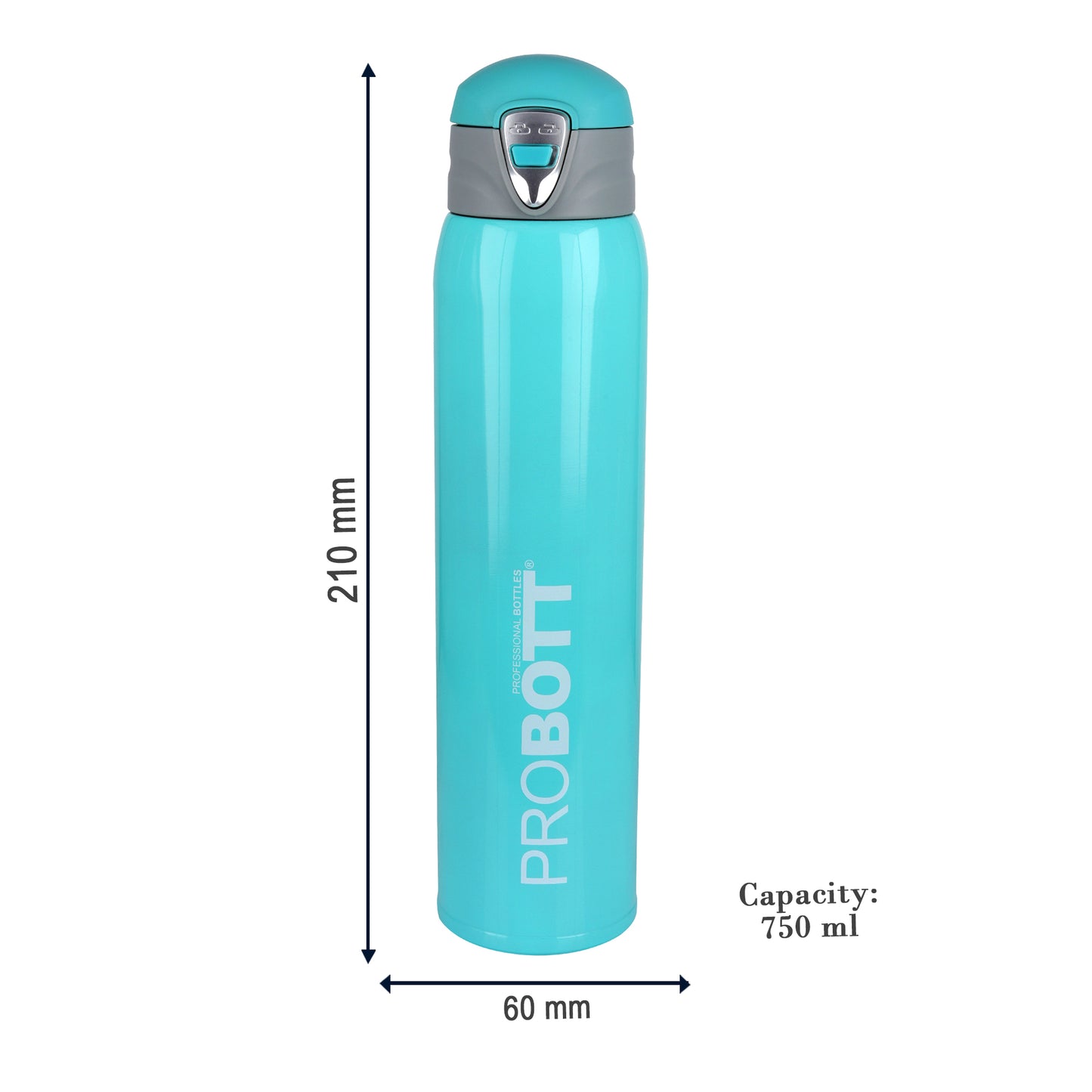 Probott Swift 750ml Thermoses Vacuum Insulated Flask Bottle, Stainless Steel Water Bottles, Sky Blue | Wide Mouth | Flip Top Cap | Hot and Cold | Leak Proof