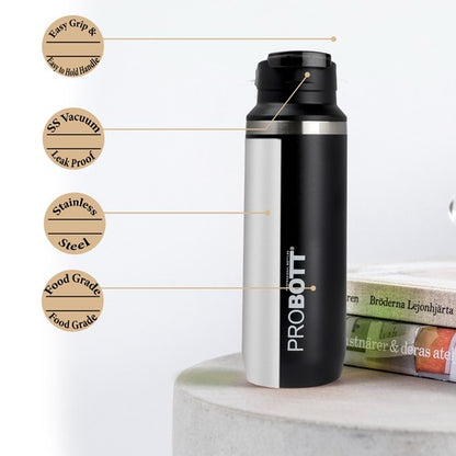 Probott Ninja 500ml Thermoses Vacuum Insulated Flask, Stainless Steel Water Bottles, Black