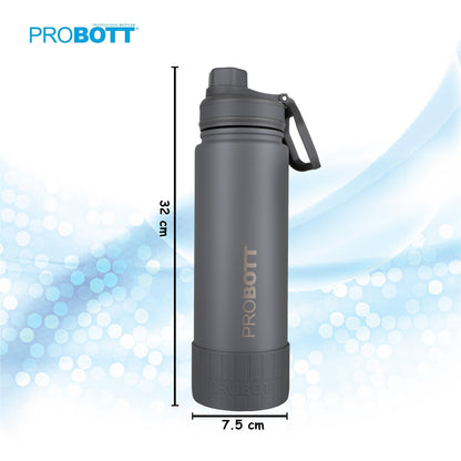 Probott Class 1000ml Thermoses Vacuum Insulated Flask Sipper Bottle, Stainless Steel Water Bottles, Grey