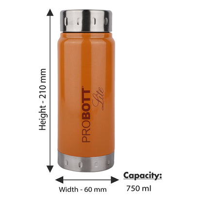 PROBOTT LITE Freeze Single Walled Stainless Steel Water Bottle 750ml -Orange PL 750-01