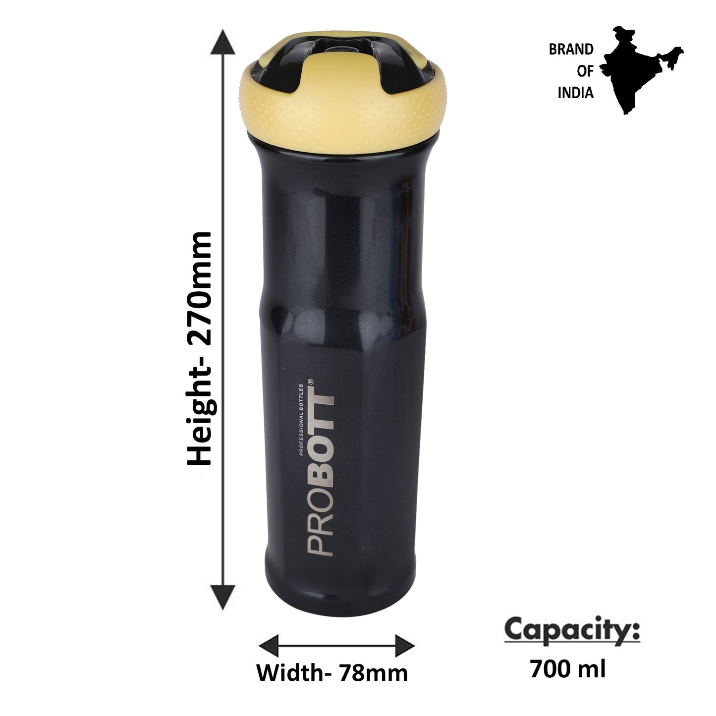 Probott Status 700ml Stainless Steel Water Bottle, Vacuum Insulated Flask Bottles, Beige | Hot and Cold | Easy to Carry | Leak Proof