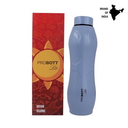 PROBOTT LITE Ocean 950ml Single Wall Stainless Steel Water Bottle Without Vacuum Tech, Grey