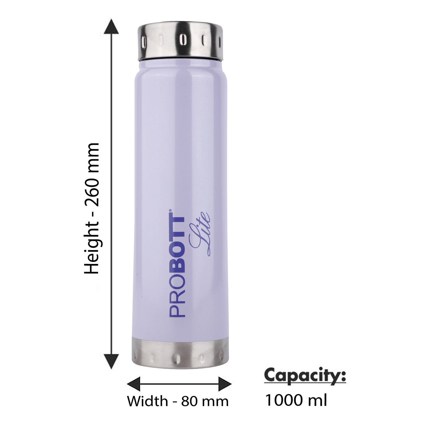 PROBOTT LITE Freeze Single Walled Stainless Steel Water Bottle 1000ml -Light Purple PL 1000-01