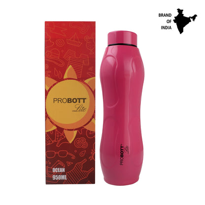 PROBOTT LITE Ocean 950ml Single Wall Stainless Steel Water Bottle Without Vacuum Tech, Pink