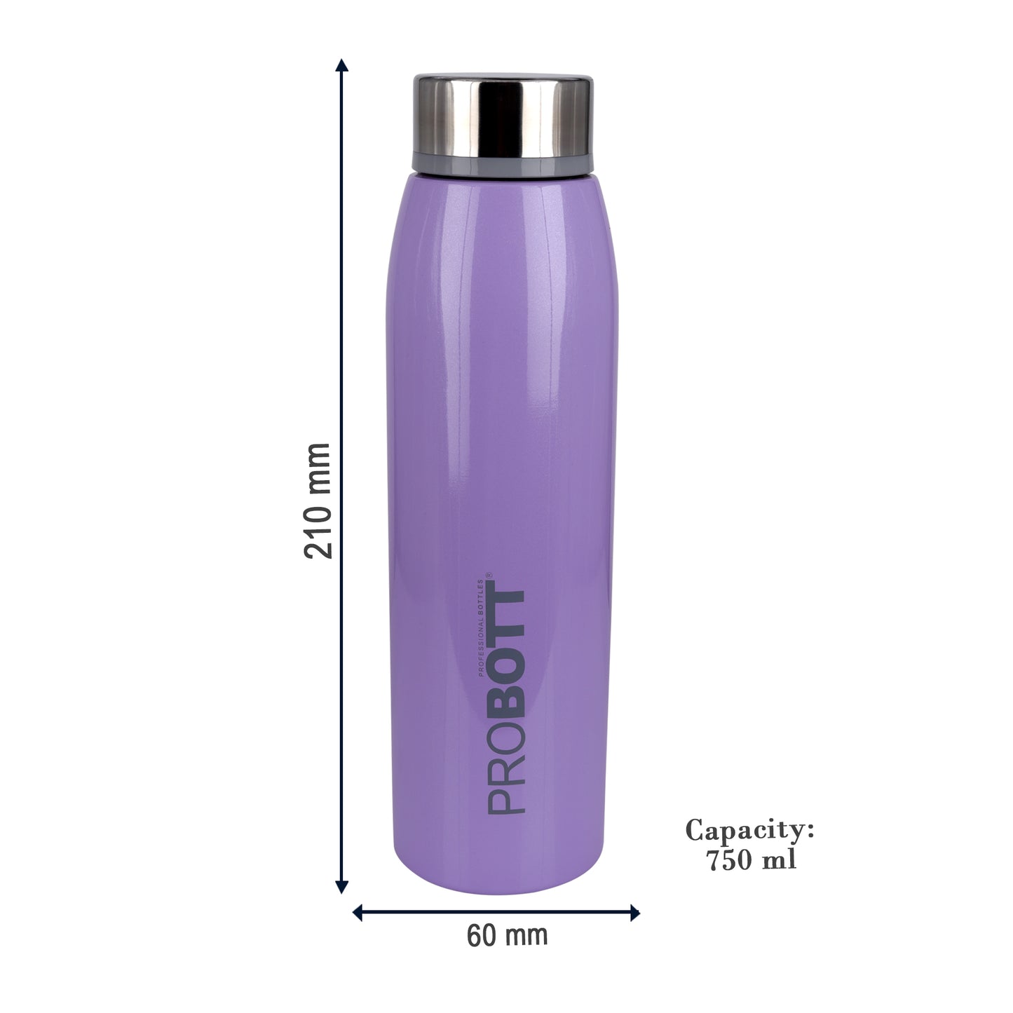 Probott Stella 750ml Thermoses Vacuum Insulated Flask Screw Cap, Stainless Steel Water Bottles, Light Purple