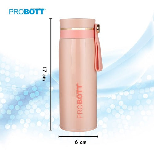 Probott Shine Water Bottle, Stainless Steel Vacuum Insulated Flask Bottle, 270ml, Peach