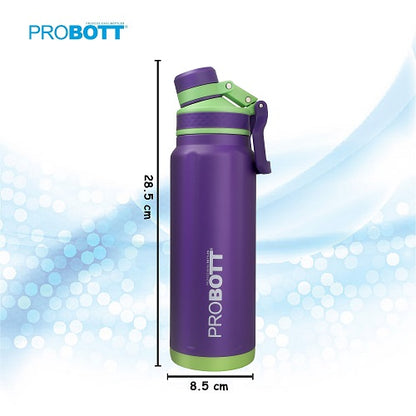 Probott Thunder 800ml Stainless Steel Hot and Cold Water Bottle, Vacuum Insulated Flask Bottle, Purple | PB 800-10