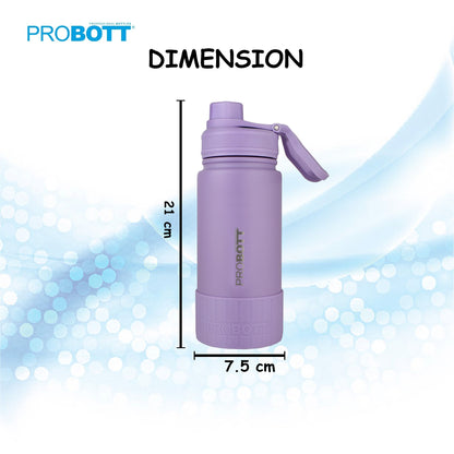 Probott Class 480ml Thermoses Vacuum Insulated Flask Bottle for 4-7 Yrs Kids, Stainless Steel Water Bottles, Purple