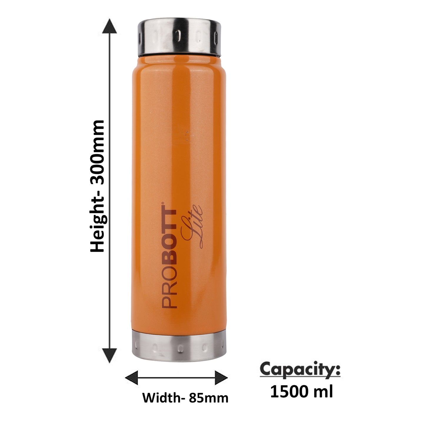 PROBOTT LITE Freeze Single Walled Stainless Steel Water Bottle 1500ml -Orange PL 1500-01