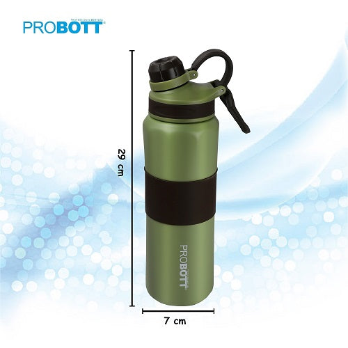 Probott Gripper 800ml Thermoses Vacuum Insulated Flask Sipper Bottle, Stainless Steel Water Bottles, Green