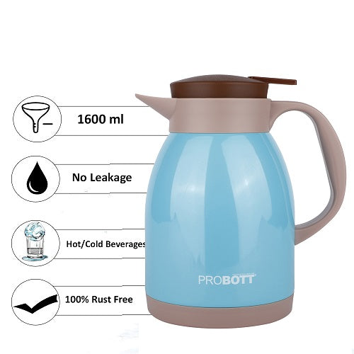 PROBOTT Thermosteel Espresso Tea Coffee Pot 1600ml -Light Blue PB 1600-77