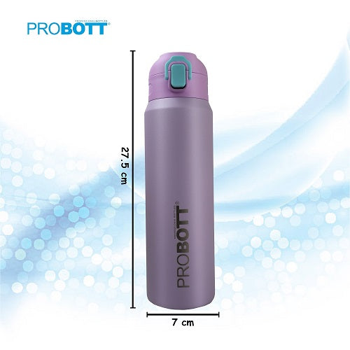 Probott Trek 800ml Thermoses Vacuum Insulated Flask Sipper Bottle, Stainless Steel Water Bottles, Purple