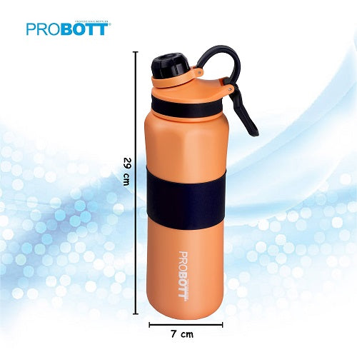 Probott Gripper 800ml Thermoses Vacuum Insulated Flask Sipper Bottle, Stainless Steel Water Bottles, Orange